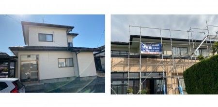 秋田市飯島T様邸の屋根塗装、秋田市桜ガ丘G様邸の外壁塗装・屋根塗装がスタートしました。
