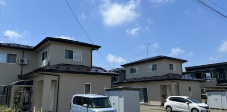 秋田市外旭川 M様所有貸家 2棟 外壁塗装・屋根塗装が完工しました