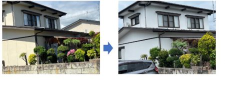秋田市桜H様邸の外壁塗装工事が完工しました